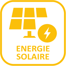 Energie solaire : pictogramme energie solaire thermique et photovoltaïque